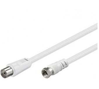 Câble Antenne TV Coaxial 75 Ohm - 2,5 M - Connecteurs Mâle/mâle - Noir - Pour TV, Décodeur, Radio DVB-T/DVB-S